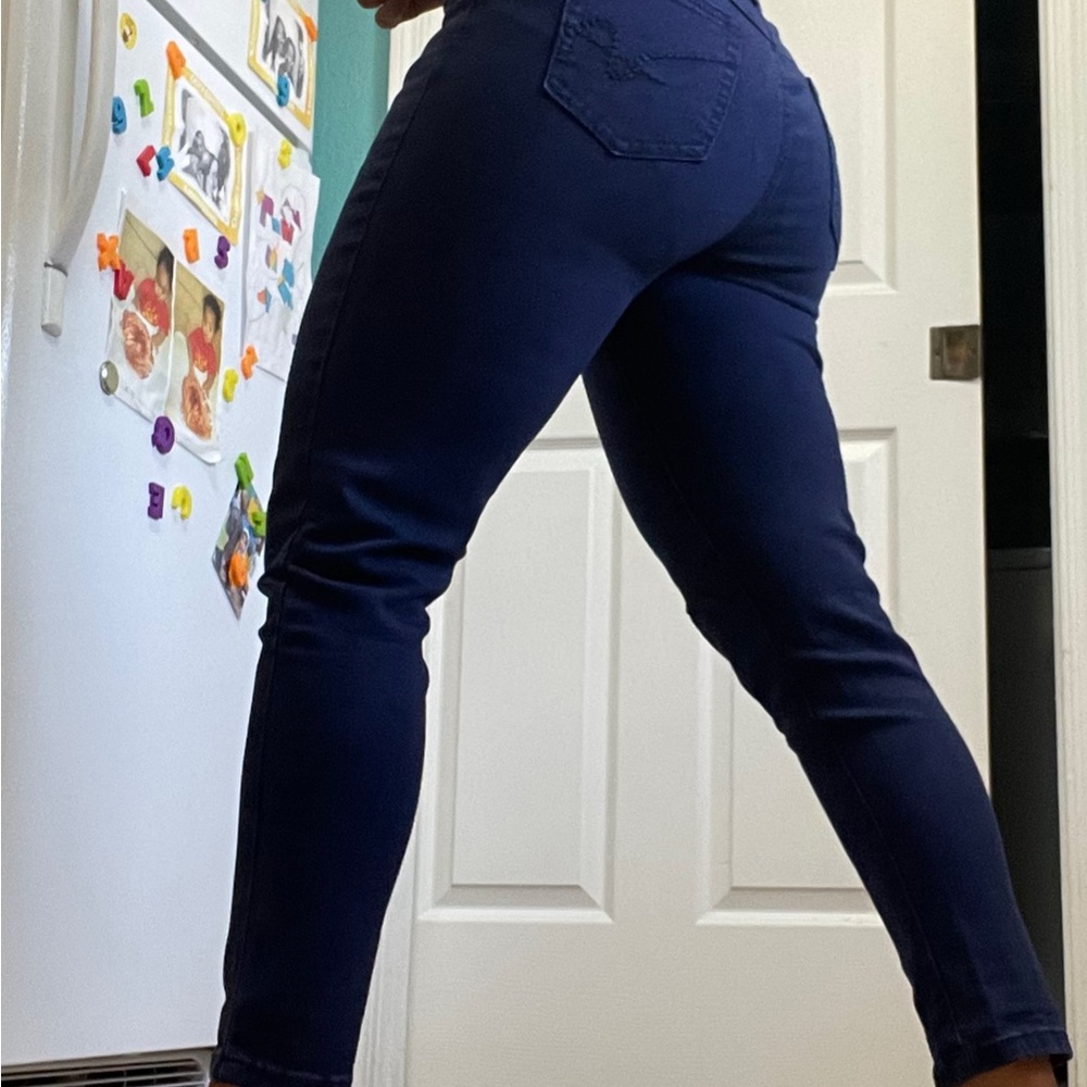 American Eagle Outfitters Blue Skinny Jeans High-Rise Stretch
